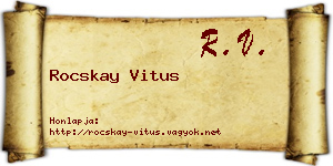 Rocskay Vitus névjegykártya